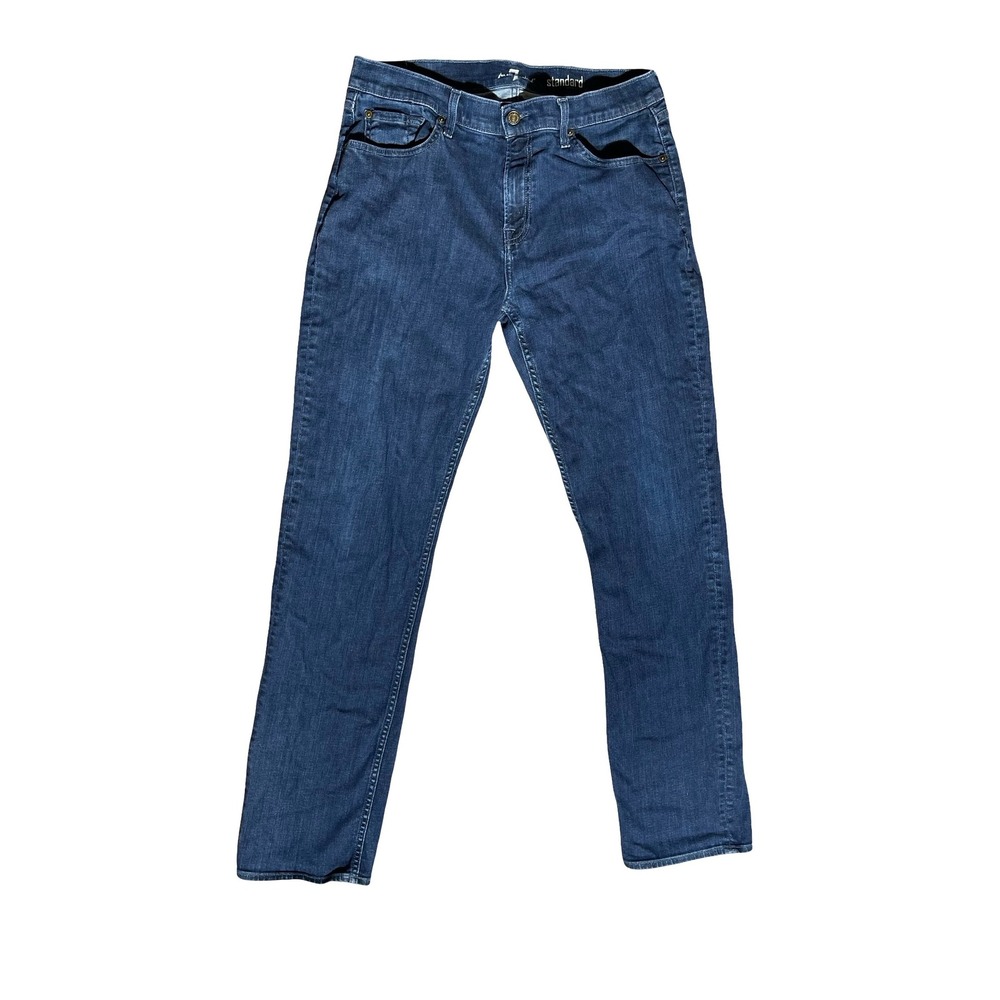 7 For All Mankind Mens Jeans Standard Fit Approx 33x32 Dark Wash Denim